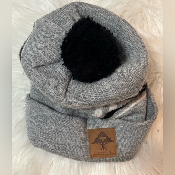 LRG Gray Knit Beanie with Black Pom - Picture 4 of 4